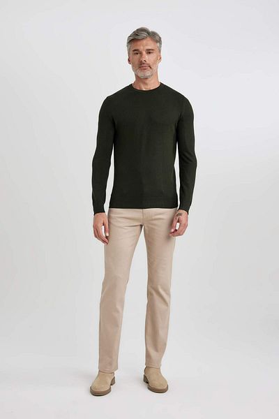 DeFacto Black Crew Neck Basic Plain Knitwear Comfortable Knitwear Sweater A5268Ax23Au