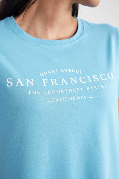 DeFacto Tricou cu mânecă scurtă imprimat cu decolteu rotund B0236AX23HS