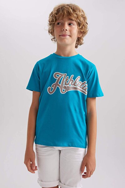 DeFacto Chlapecké tričko s krátkým rukávem s potiskem Crew Neck B0670A8NS