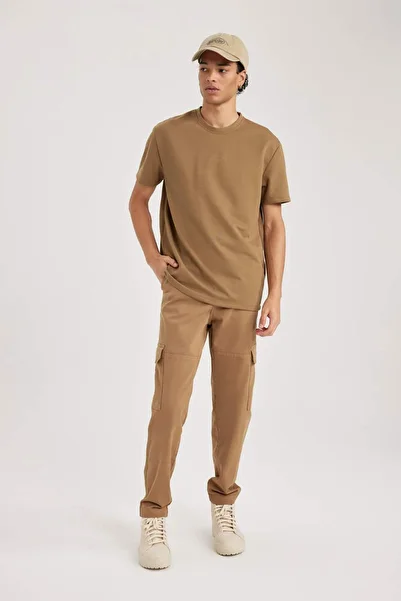DeFacto Tricou cu mânecă scurtă din țesătură grea cu decolteu rotund A6395AX23AU