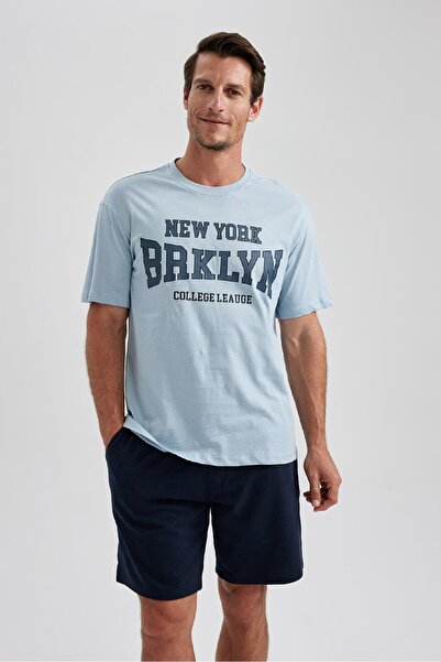 DeFacto 100% бавовна, прямий крій, комір-стійка, короткі рукави, принт, B0656AXNS