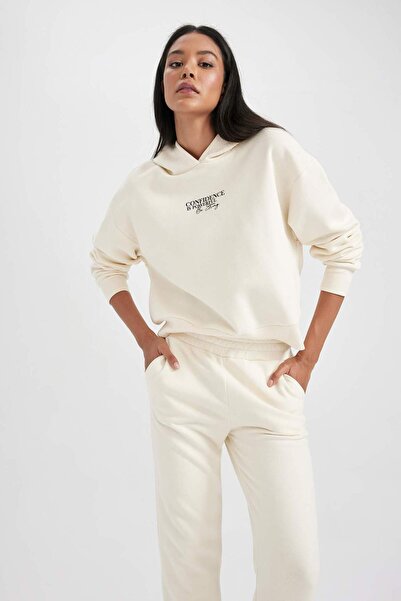 DeFacto Silná mikina Relax Fit s kapucí a potiskem B3855ax23au