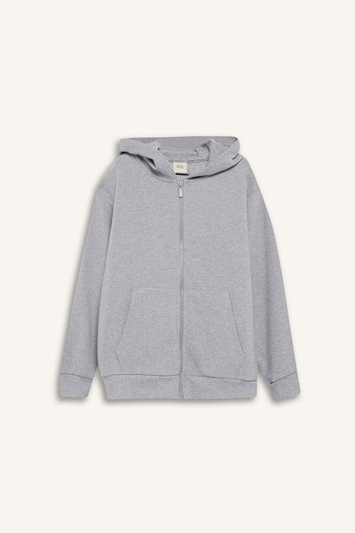 DeFacto Boy's Gray Hooded School Cardigan T7468A623Au