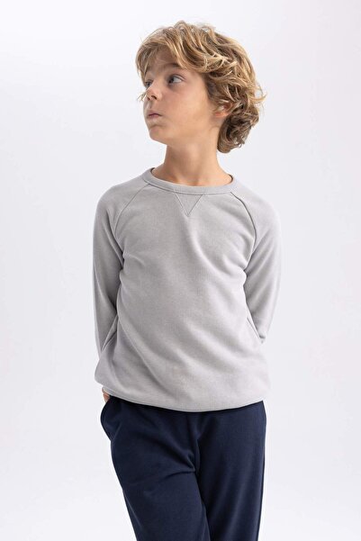 DeFacto Erkek Çocuk Lacivert Bisiklet Yaka Okul Sweatshirt A4246A823AU