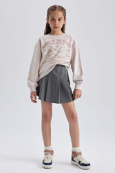 DeFacto Girl's Gray Pleated School Skirt A6000A823Au