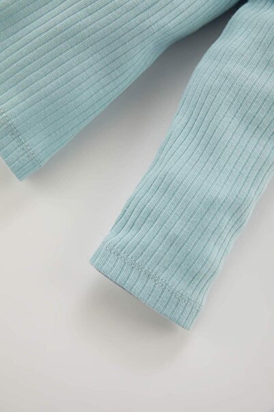 DeFacto Kız Bebek Nakışlı Uzun Kollu Fitilli Kaşkorse Pijama Takımı A9317A523AU