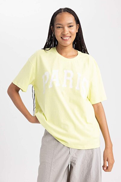 DeFacto Μπλουζάκι με κοντό μανίκι Oversize Crew Neck B0661AXNS