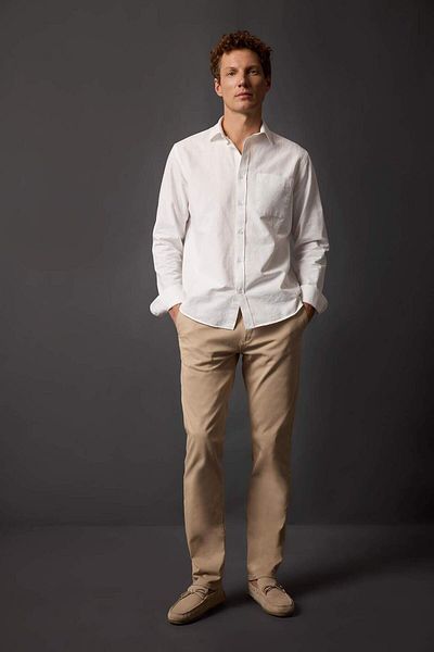 DeFacto Regular Fit Fermuar Cepli Düz Paça Gabardin Chino Kanvas Pantolon B2088ax23au