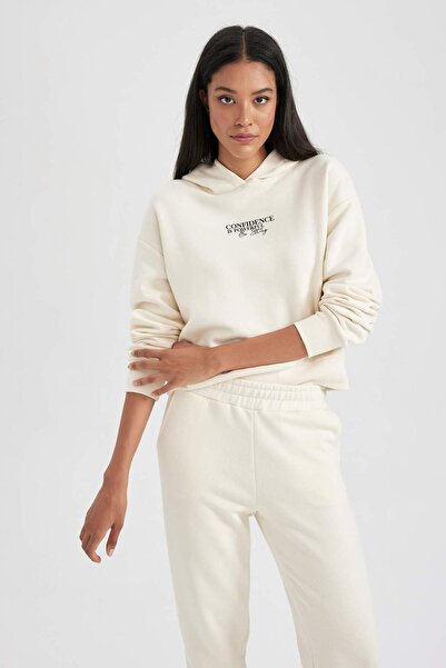 DeFacto Silná mikina Relax Fit s kapucí a potiskem B3855ax23au