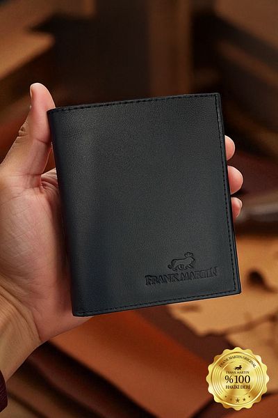 Frank Martin Doha Black Vertical Men's Genuine Leather Wallet