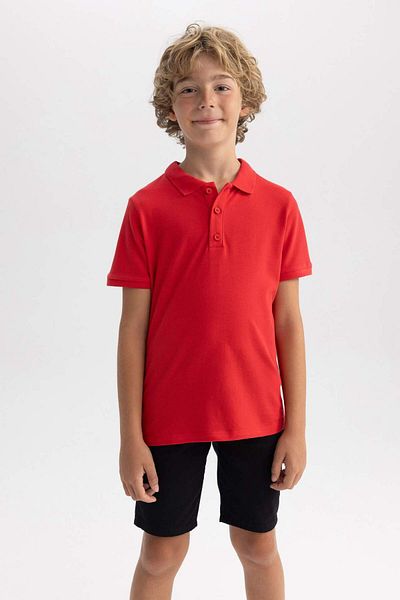DeFacto Boy's Pique Short Sleeve Basic Plain Polo T-Shirt B0668A8Ns
