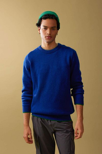 DeFacto Standard Fit Regular Cut Crew Neck Basic Plain Knitwear Sweater B1078Ax23Wn