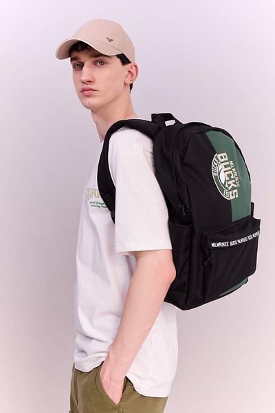DeFacto Unisex NBA Milwaukee Bucks wasserabweisende Stoff-Schultasche A4614AXNS