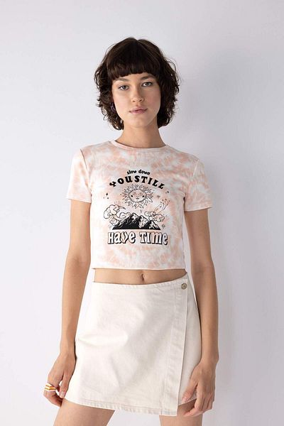 DeFacto Coool Tailliertes, bedrucktes, geripptes Kurzarm-T-Shirt A8369AX23HS