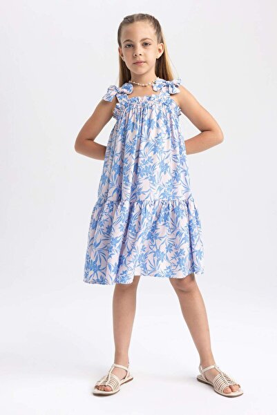 DeFacto Girl's Strap Patterned Dress Y6957A623Hs