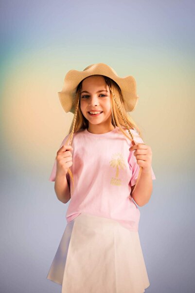 DeFacto Момичешка тениска с къс ръкав и принт Relax Fit A1508A823HS