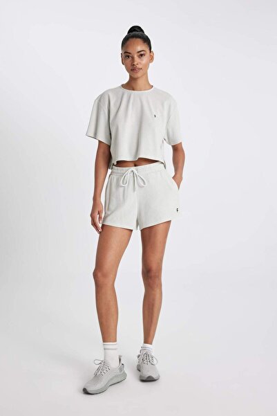 DeFacto Defactofit Cropped Fit Crew Neck Sports Rib Short Sleeve T-Shirt A9916Ax23Hs