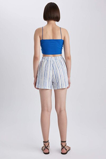 DeFacto Regular Fit Wysoki stan szorty z muślinu A7174AX23SM