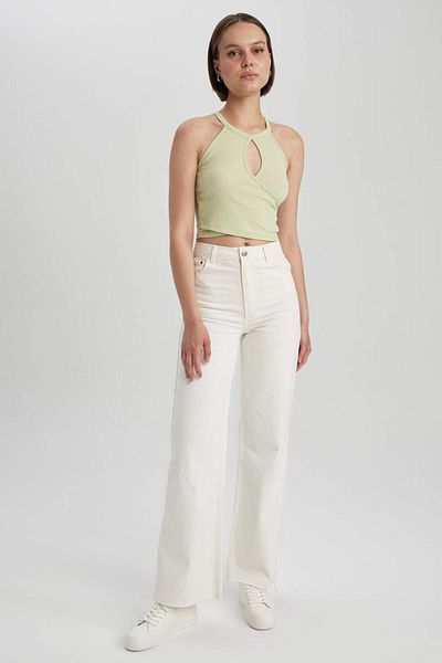 DeFacto Fitted Halter Neck Camisole Crop Basic Undershirt Y7688Az23Sm