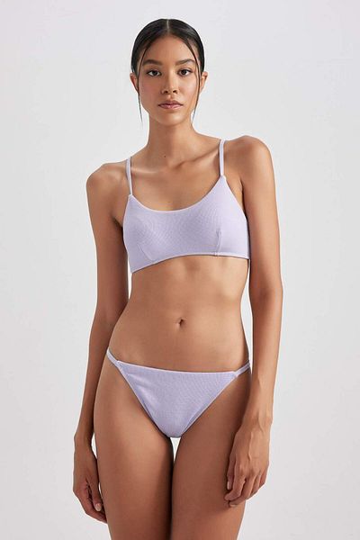 DeFacto Fall in Love Regular Fit Glitter Fabric Bikini Top B0382Ax23Hs