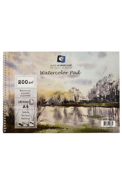 Alex Schoeller Watercolor Pad Spiral 200 Gr A4 15 Sheets