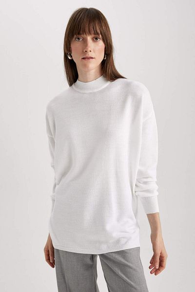 DeFacto Relax Fit Poloviční rolák Basic Pullover Tunika S7514AZ23WN