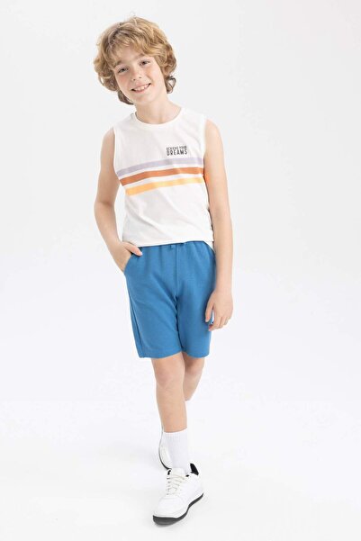 DeFacto Erkek Çocuk Beli Lastikli Pike Basic Düz Bermuda Şort Z5290A623SM