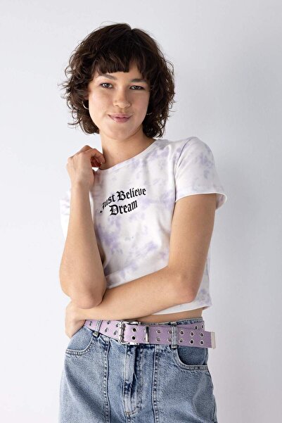 DeFacto Coool Fitted Batik Pattern Printed Short Sleeve T-Shirt A8370Ax23Hs