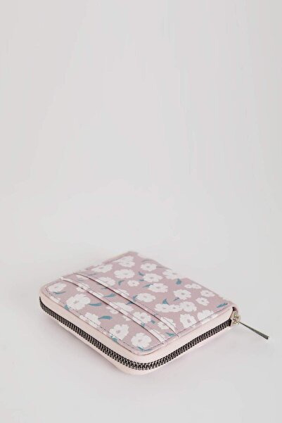 DeFacto Women's Floral Patterned Faux Leather Wallet B1588Axns