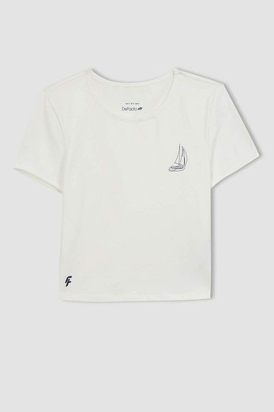 DeFacto Defactofit Cropped Fit Crew Neck Sportsman Short Sleeve T-Shirt A7034Ax23Hs