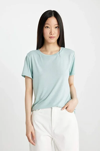DeFacto Regular Fit Crew Neck Basic Plain Short Sleeve T-Shirt W7299Az23Sm