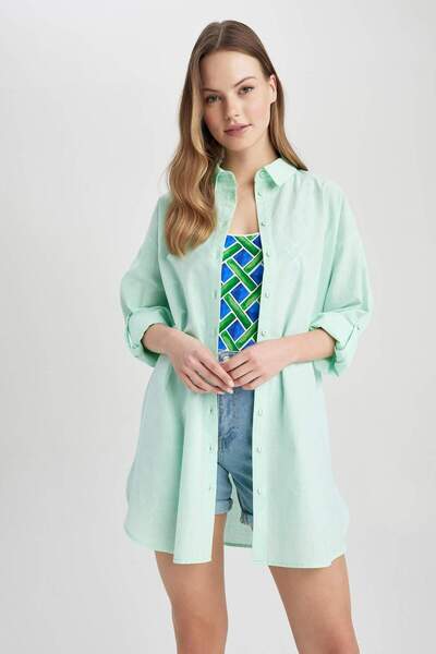 DeFacto Fall in Love Regular Fit Cotton Beach Shirt W8241Az23Sp