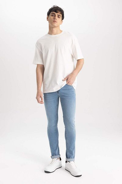 DeFacto Pedro Slim Fit, model îngust, talie normală, pantaloni de jeans cu picioare înguste A2977AX23SM