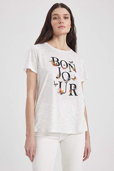 DeFacto Regular Fit Crew Neck Printed Short Sleeve T-Shirt Z6452Az23Sp