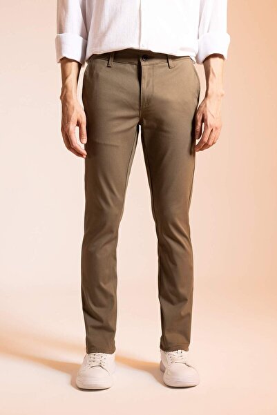 DeFacto Chino Kanvas Pantolon Gabardin Slim Fit Dar Kesim Dar Paça W3012AZ23SP