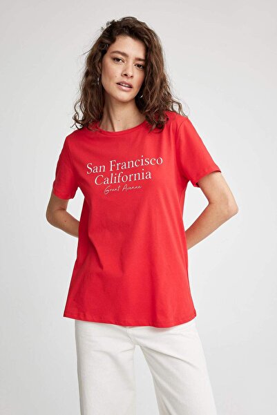 DeFacto Regular Fit Crew Neck Short Sleeve 100% Cotton T-Shirt Z8367Az23Sm