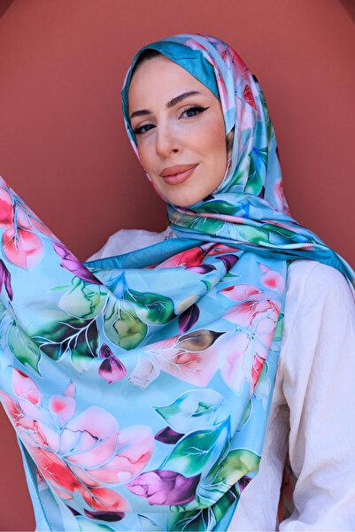 49eyşanipek Silky Voile Shawl with Leaf Pattern