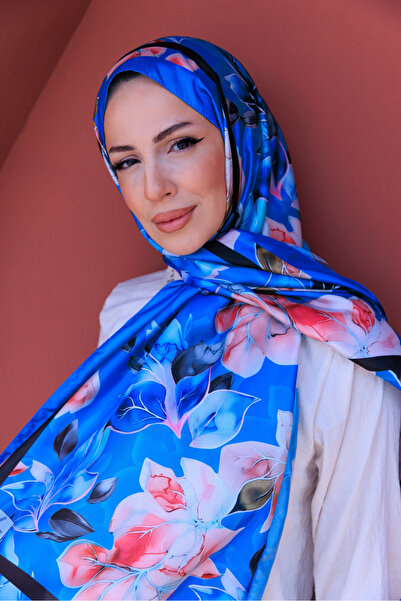 49eyşanipek Silky Voile Shawl with Leaf Pattern