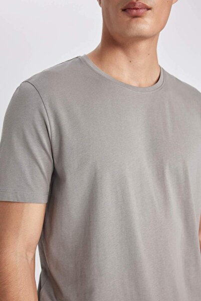 DeFacto Regular Fit Crew Neck Short Sleeve Basic Plain T-Shirt T5014Az23Sp