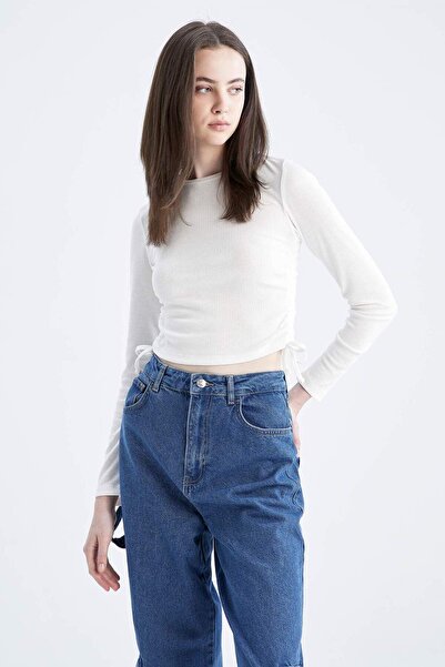 DeFacto Tricou crop de bază cu mânecă lungă V4125AZ22AU