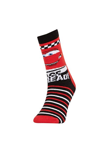 DeFacto Момчешки памучни дълги чорапи Cars 2 броя V6657A6NS