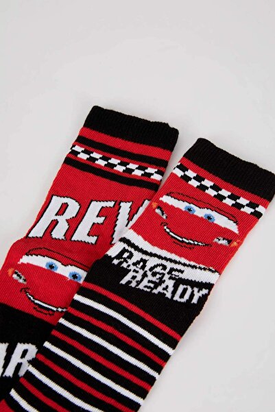 DeFacto Момчешки памучни дълги чорапи Cars 2 броя V6657A6NS