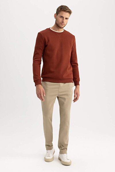 DeFacto Regular Fit Crew Neck Thick Basic Plain Sweatshirt T3777Az22Au