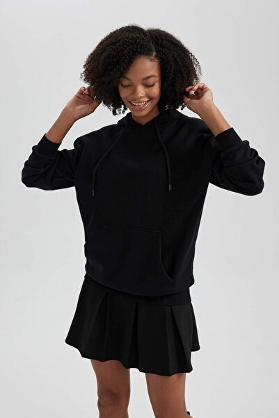 DeFacto Oversize Fit Hooded Thick Sweatshirt M3417Az22Wn