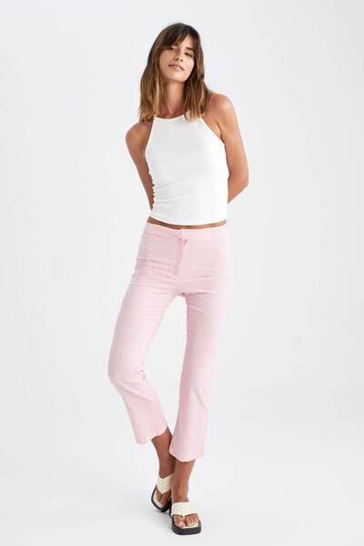 DeFacto High Waist Crop Fit Crop Cotton Pants Y0522Az22Sp