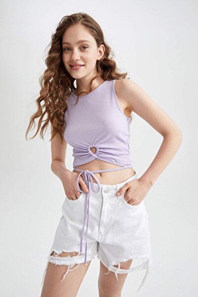 DeFacto Coool Fitted Crew Neck Lace-Up Undershirt Y0761Az22Sm