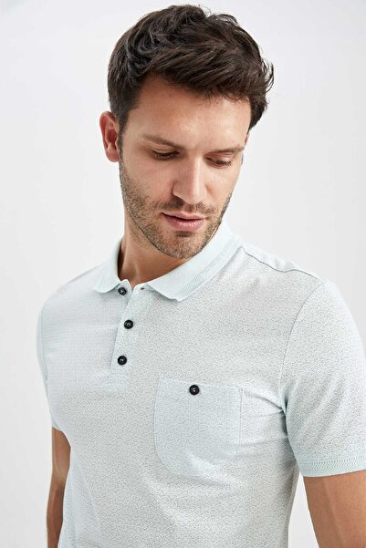 DeFacto Slim Fit Polo Neck Basic βαμβακερό χτενισμένο μπλουζάκι K3966AZ22SM