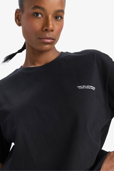 DeFacto DeFactoFit Oversize Fit Bisiklet Yaka Kısa Kollu %100 Pamuk Tişört T7793AZ22SM