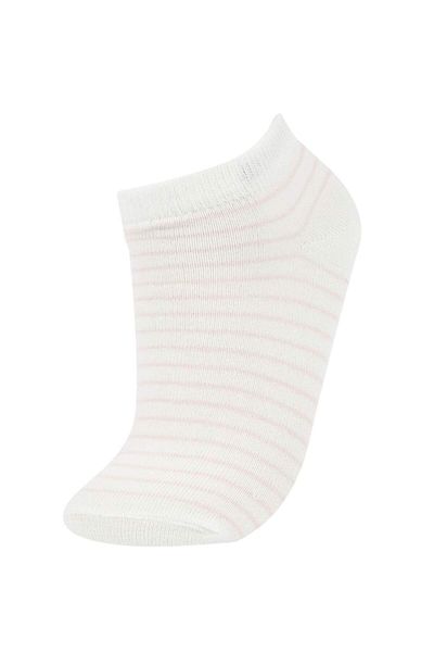 DeFacto Girl's 5-Piece Cotton Striped and Flamingo Printed Booties Socks W9532A6Ns