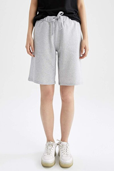 DeFacto Regular Beli Bağcıklı Bermuda %100 Pamuk Şort W9369AZ22SM